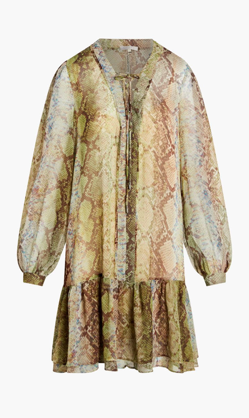 

Guess Green Alva Long Sleeve Dress for Women | The Deal Outlet
