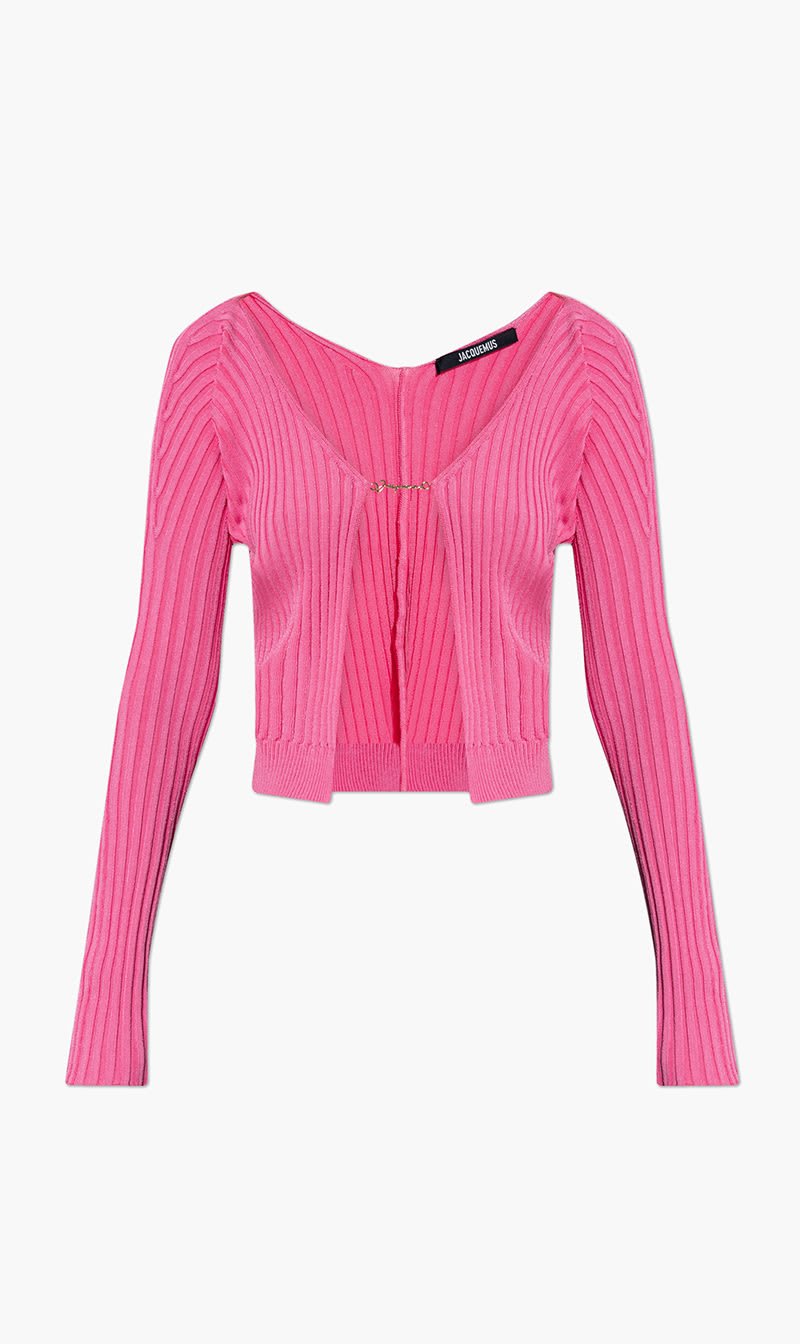

Jacquemus Pink La Maille Pralu Longue Cardigan for Women | The Deal Outlet