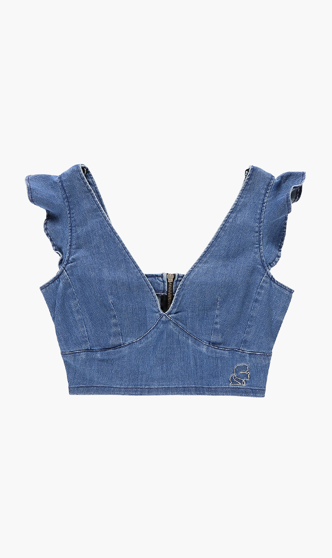 

Karl Lagerfeld V-neck Denim Top