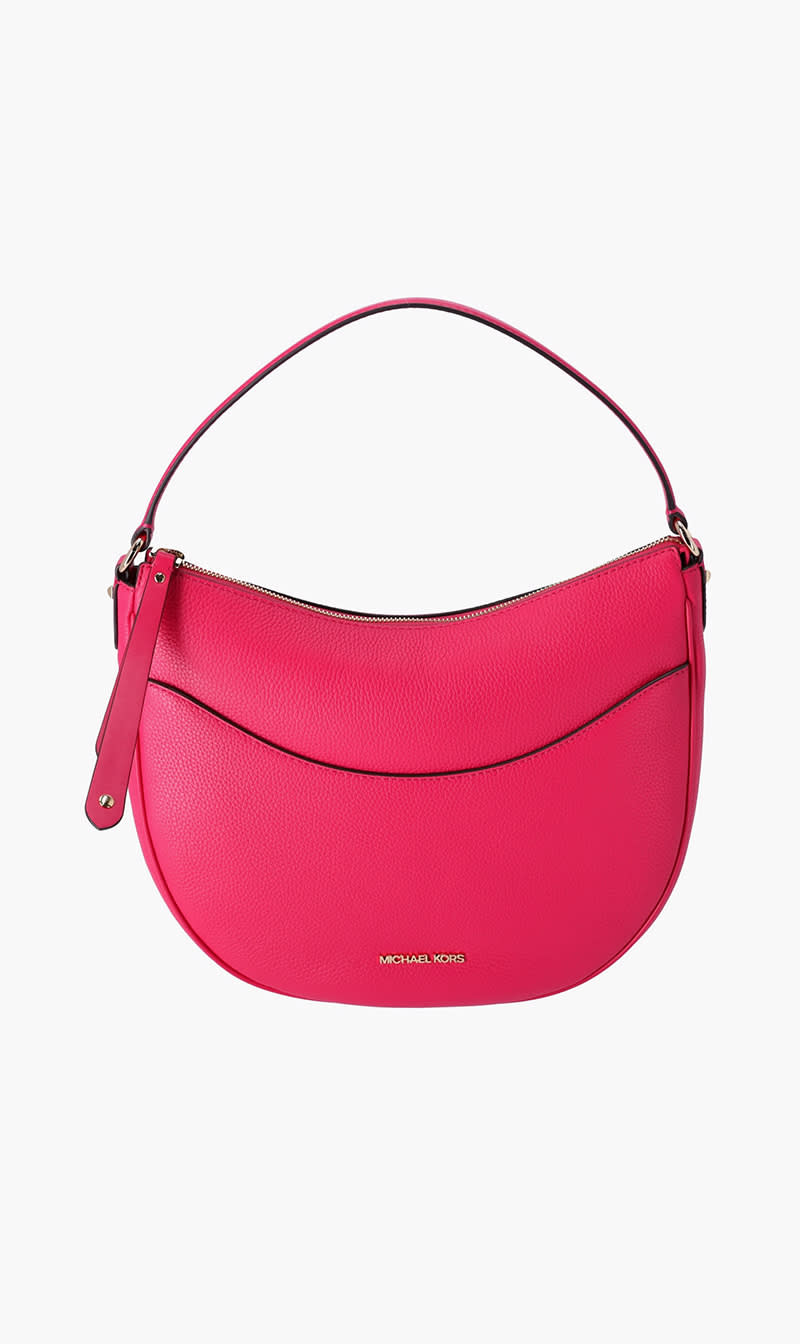 

Michael Kors Pink Dover Large Half Moon Shoulder Bag for Women | The Deal Outlet