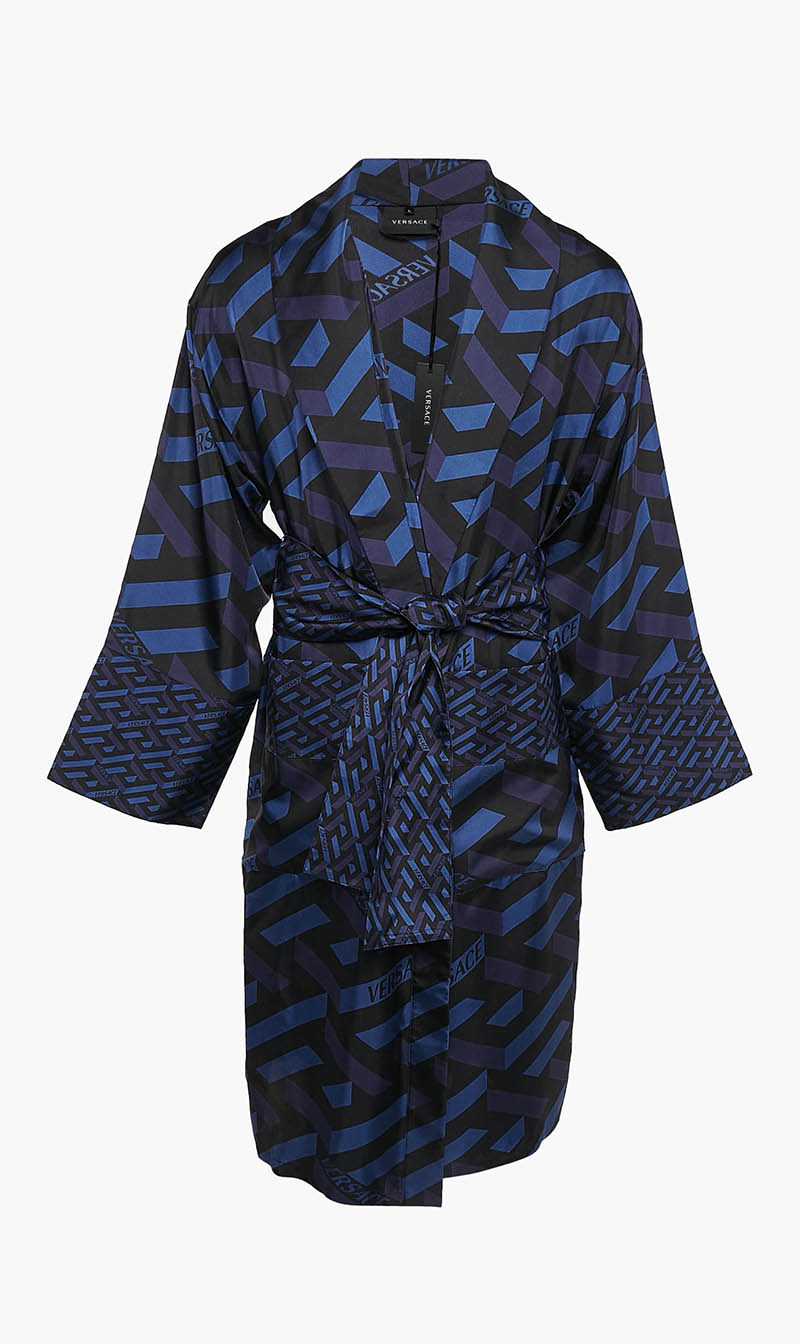 

Versace Blue Bath Robe Twill Geo | The Deal Outlet