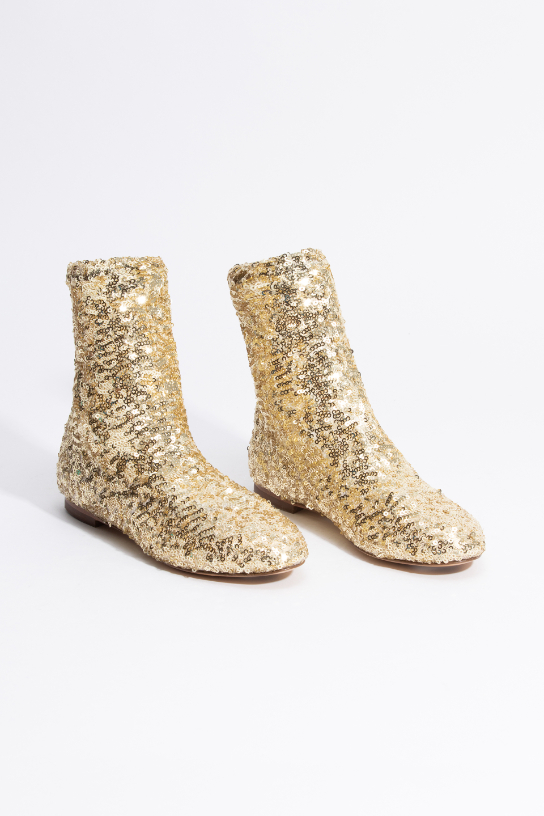 

Dolce&gabbana Gold Embroidered Bootie