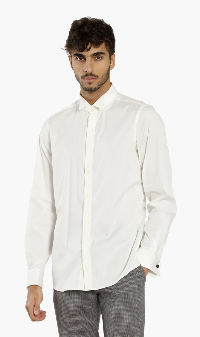 

Plain Long Sleeves Shirt, White