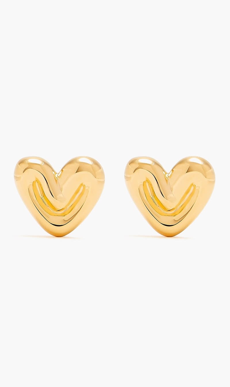 Missoma Gold Puffy Heart Stud Earrings for Women