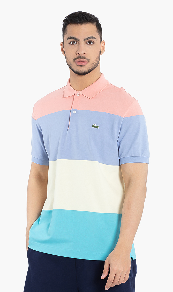 

Lacoste Colorblock Striped Classic Fit Polo Shirt