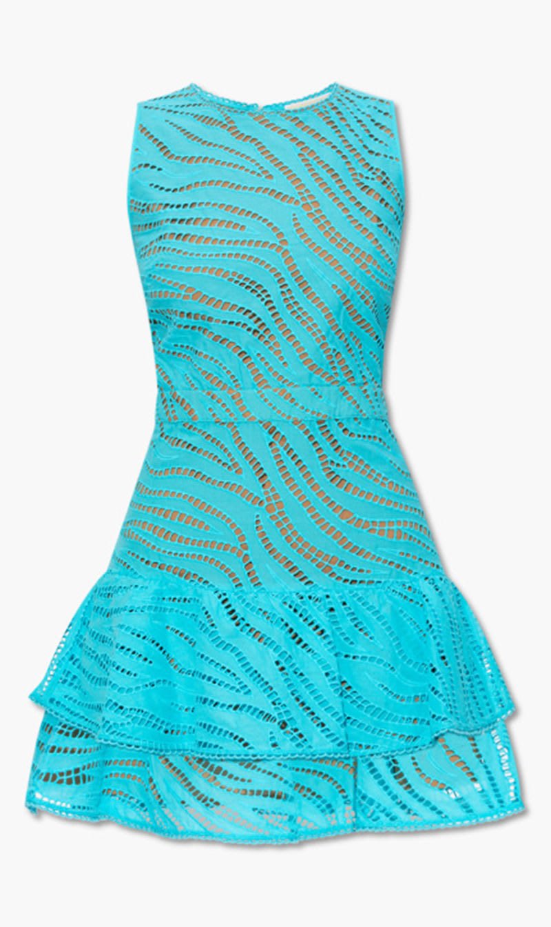 

Michael Kors Blue Sleeveless Openwork Dress for Women | The Deal Outlet
