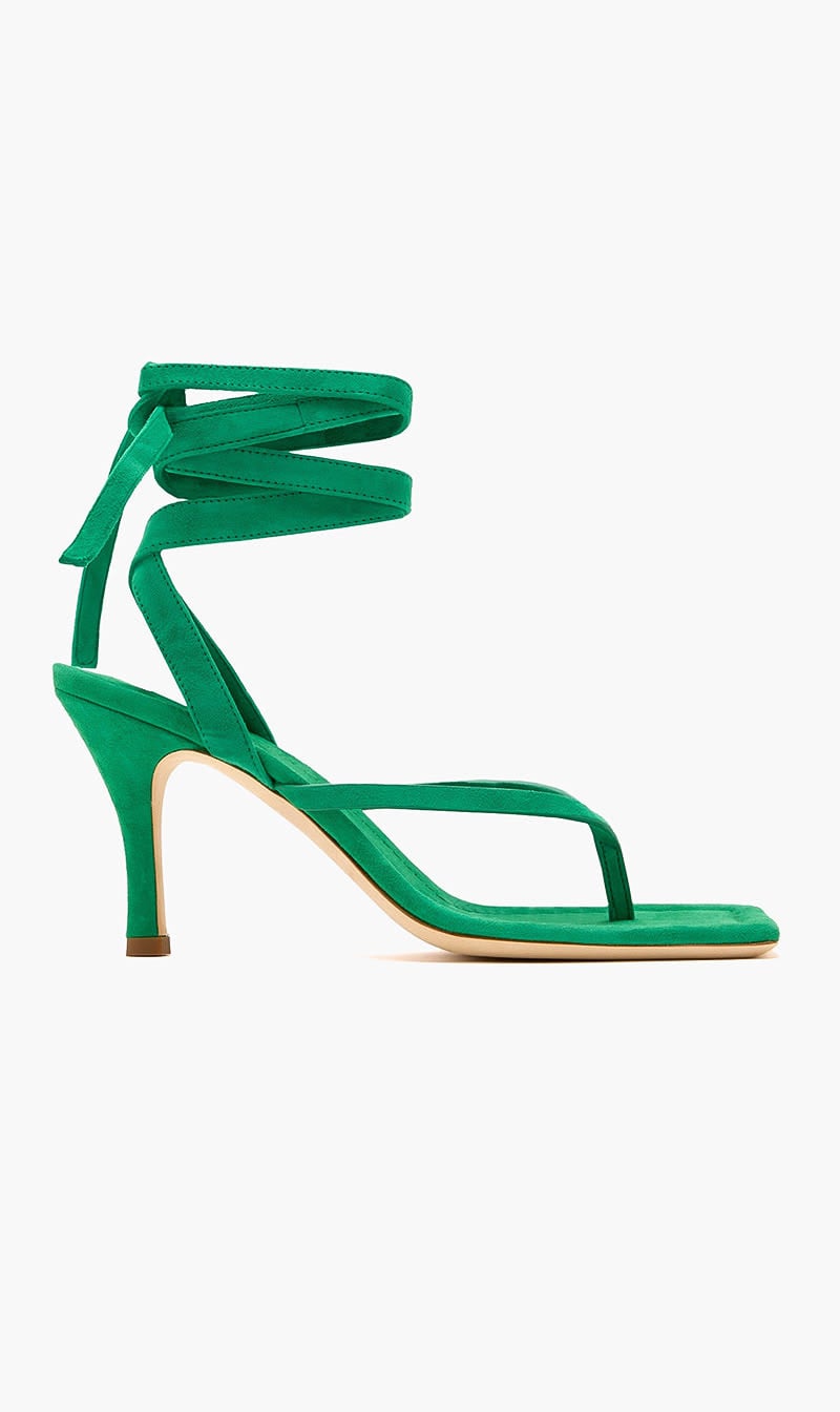 Green Frida Flip Flop Suede Heel for Women