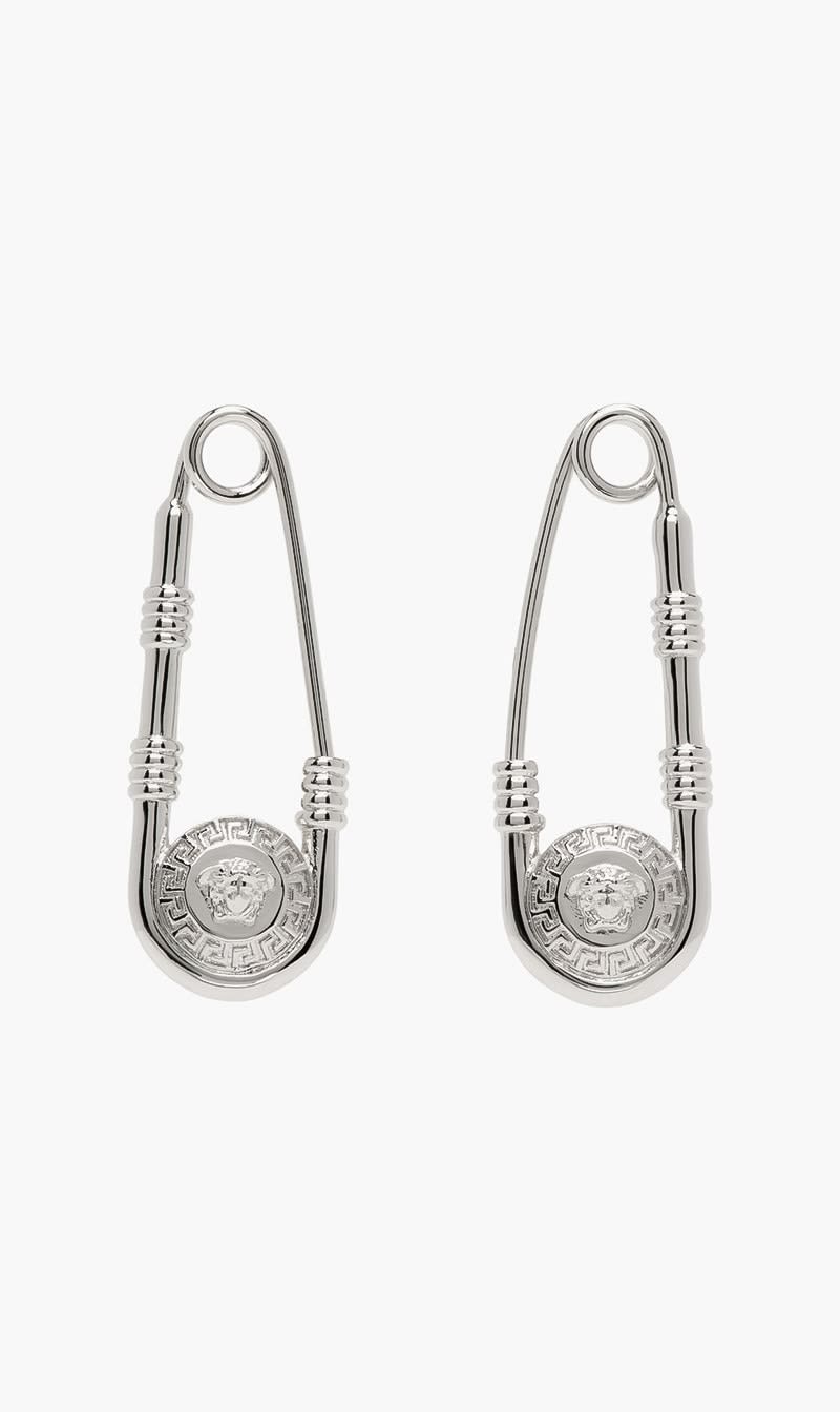 

Versace Grey Earrings Safety Pin Drop for Women | The Deal Outlet