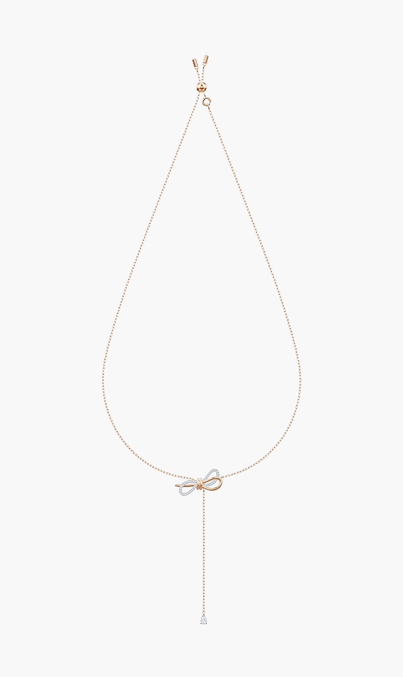 

Swarovski Lifelong Bow Y Necklace, White, Mixed Plating