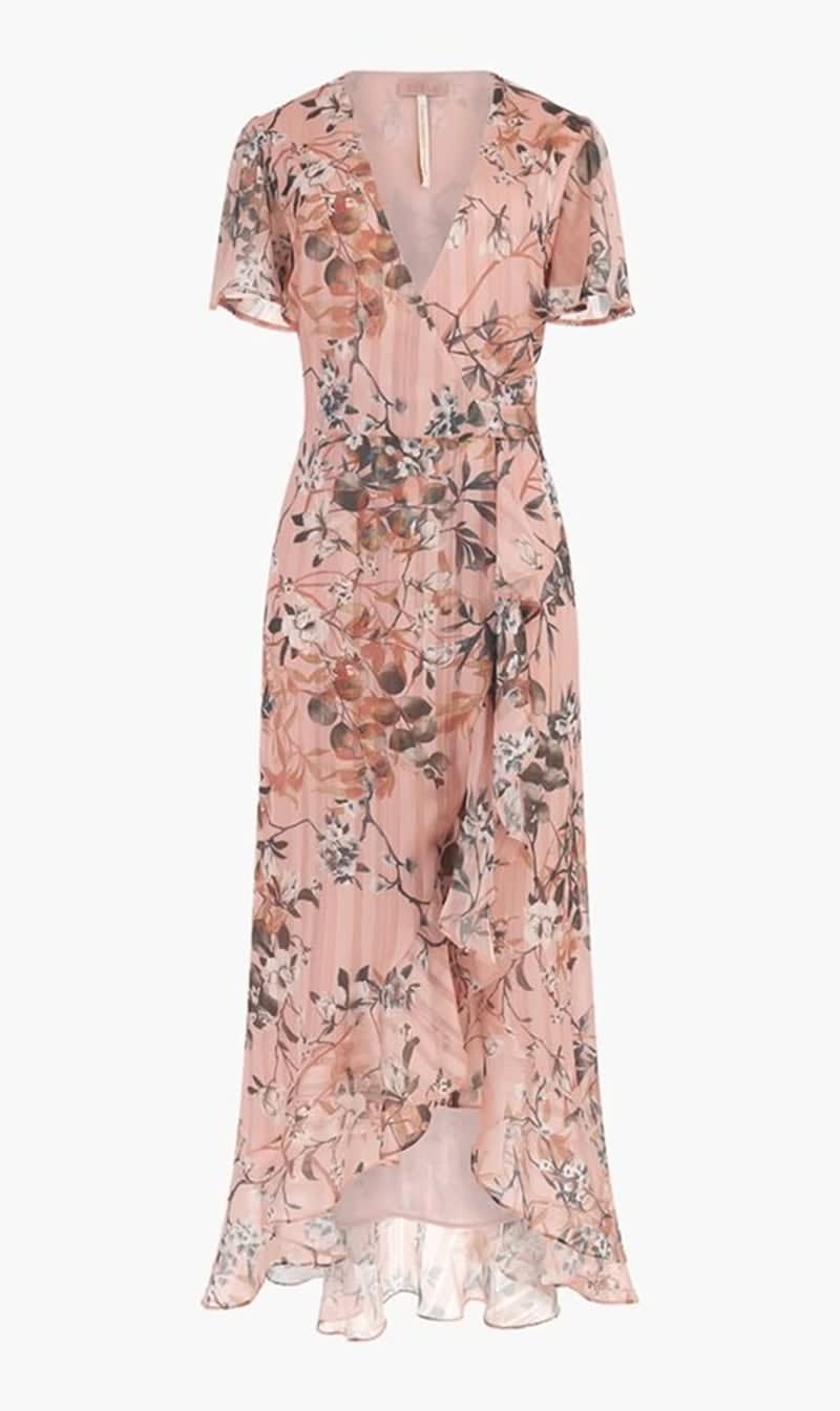

Guess Pink New Juna Long Dress for Women | The Deal Outlet