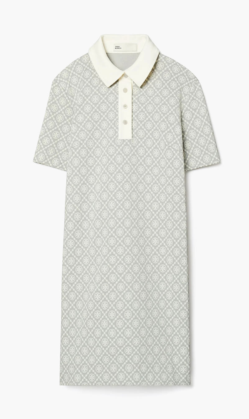 

Tory Burch Grey T Monogram Nylon Polo Dress for Women | The Deal Outlet