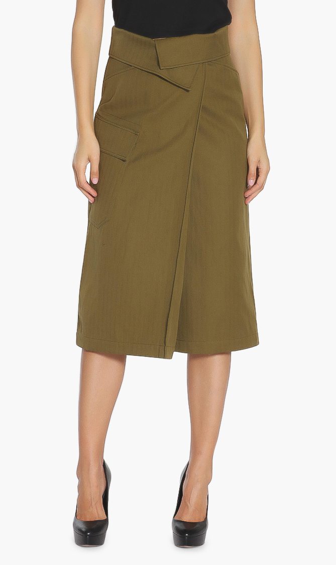

Wrap Waist Skirt, Green