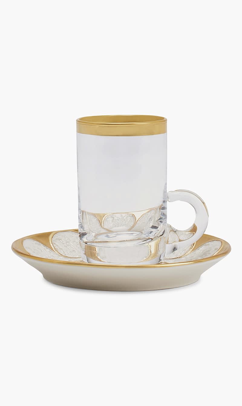 

Villari Others Amour Arabic Tea Cup & Saucer Clear | The Deal Outlet