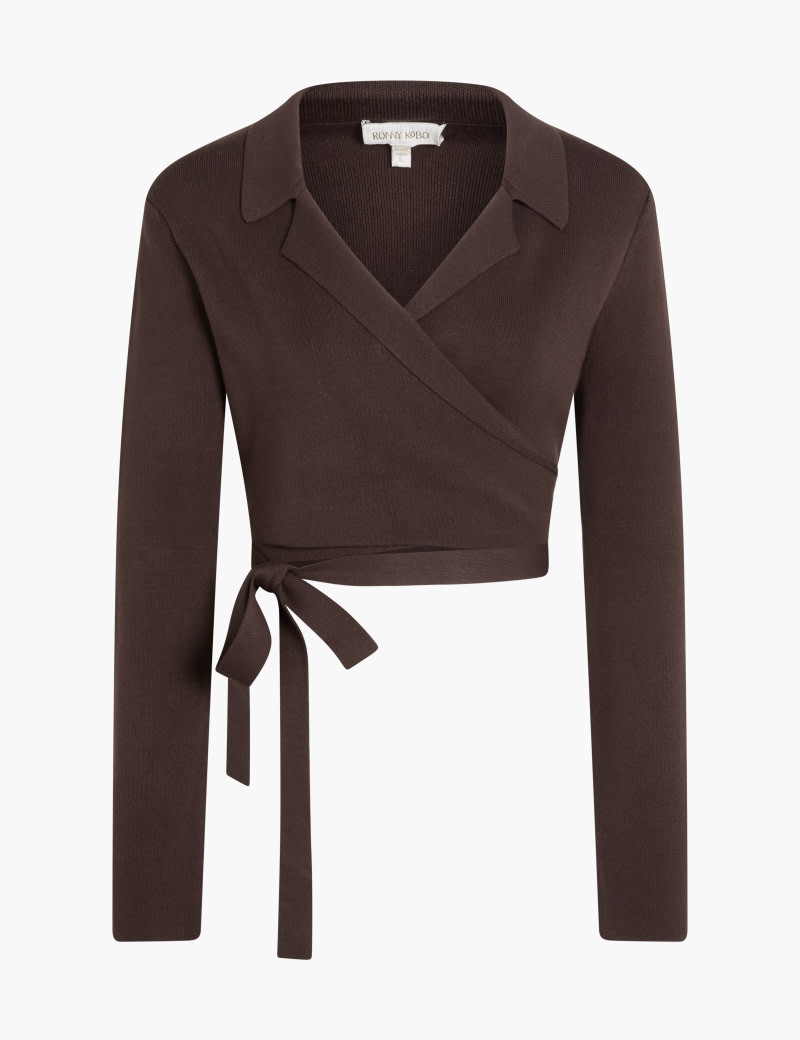 

Ronny Kobo Brown Jadey Knit Top for Women | The Deal Outlet
