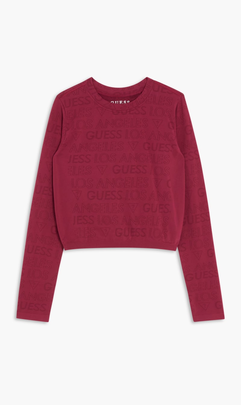 

Guess Beige Ls Jenn Top for Women | The Deal Outlet