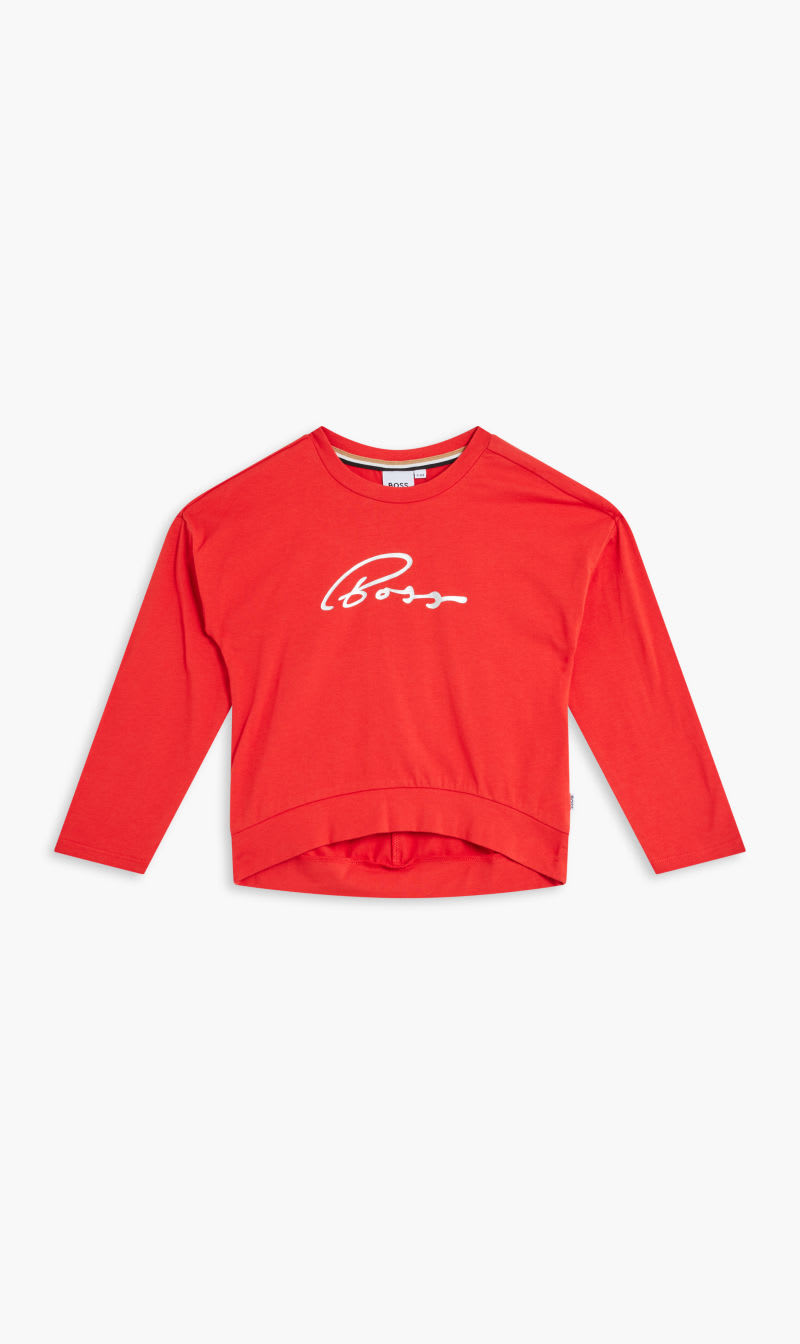 

Hugo Boss Red Long Sleeve T-shirt for Girls | The Deal Outlet