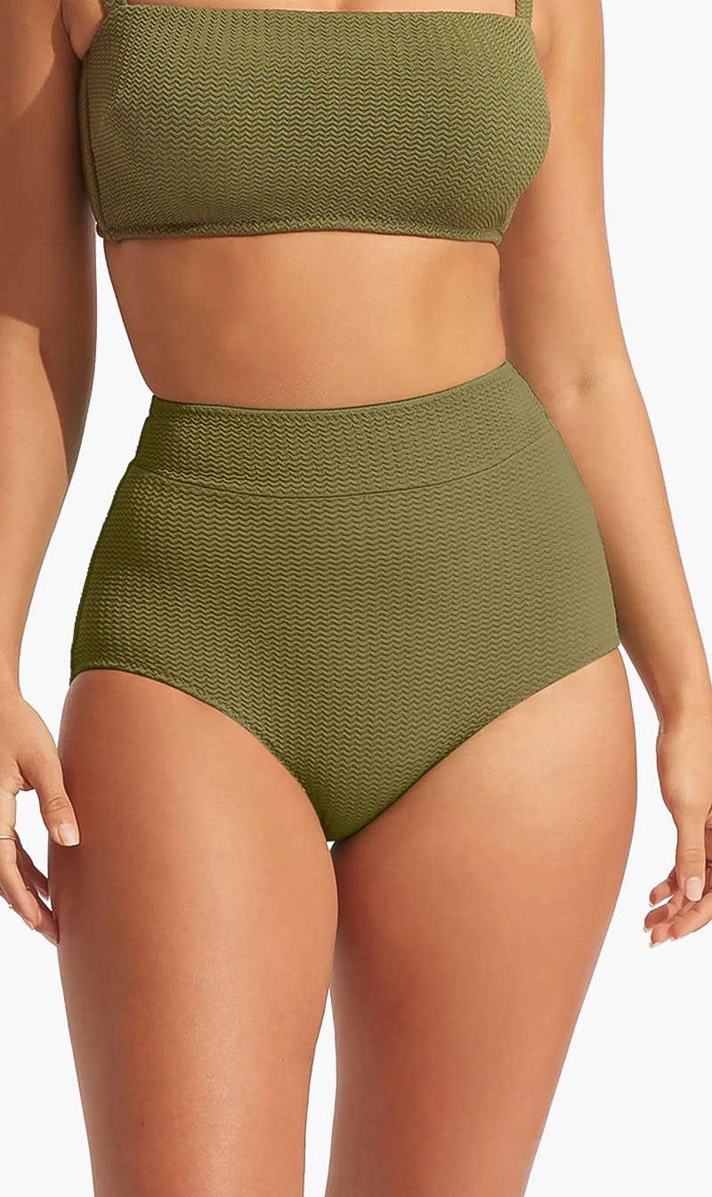 Seafolly Green Sea Dive High Waisted Bikini Bottom for Women