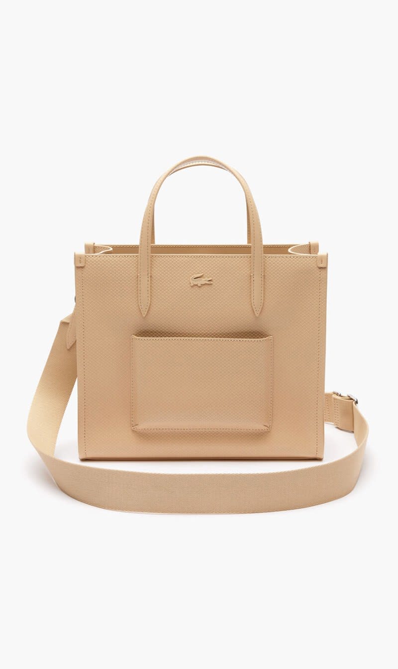 

Lacoste Beige Small Chantaco Leather Tote for Women | The Deal Outlet