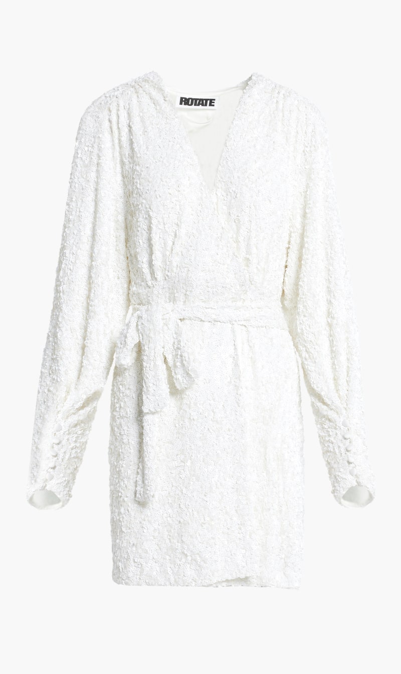 

Rotate Birger Christensen White Samantha Dress for Women | The Deal Outlet