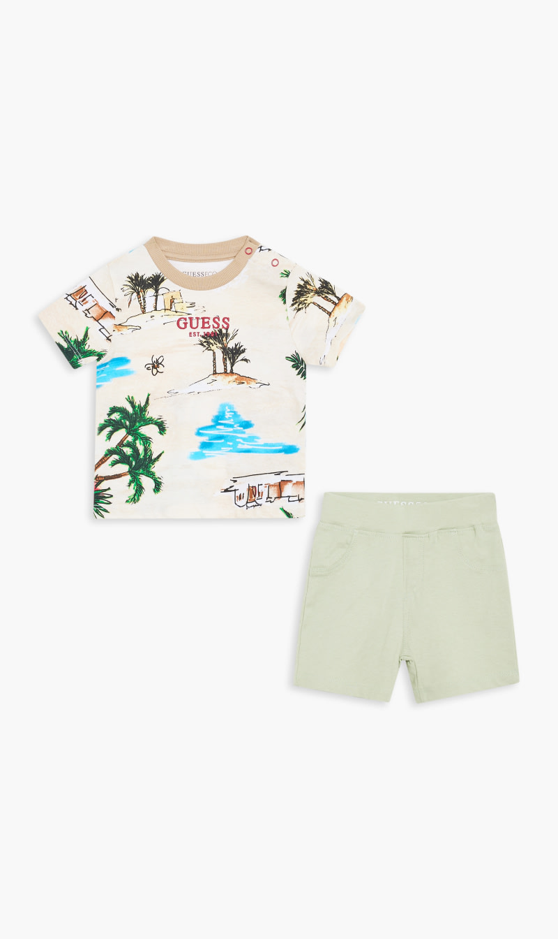 

Guess Brown Set Of T-shirt And Shorts for Boys | The Deal Outlet