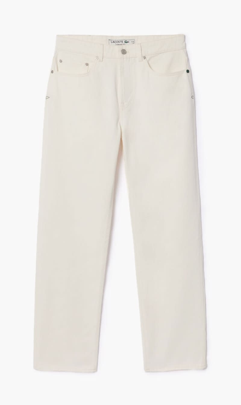 

Lacoste White 5 Pocket Style Trousers for Men | The Deal Outlet