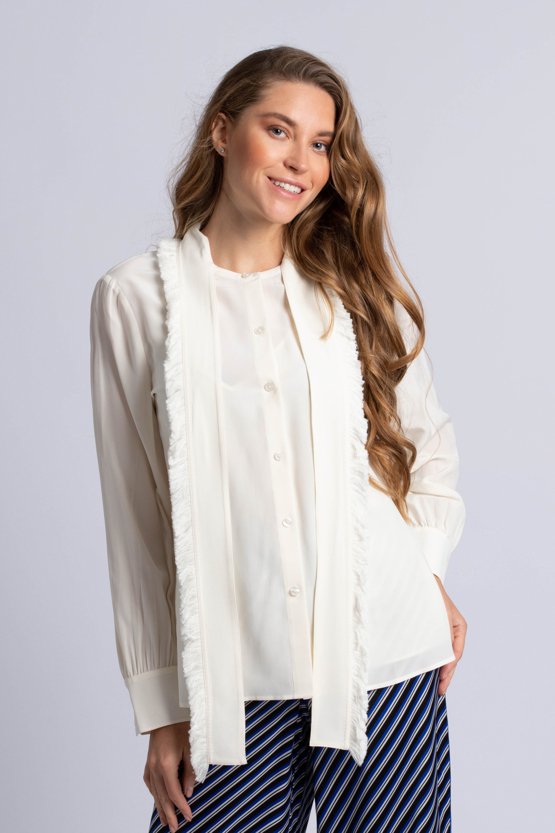 

Tory Burch Fringe Bow Blouse