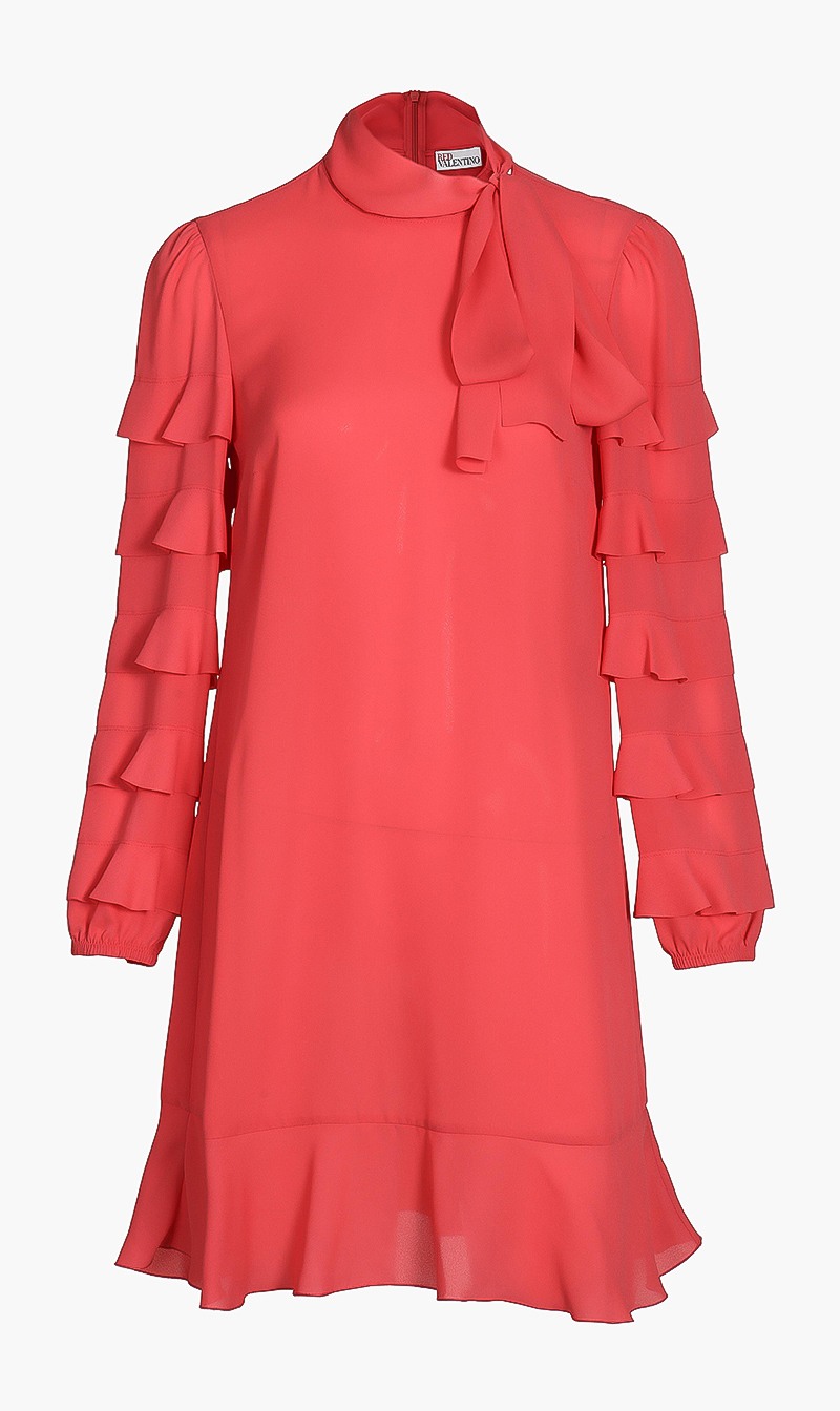 

Red Valentino Ruffle Sleeves Dress