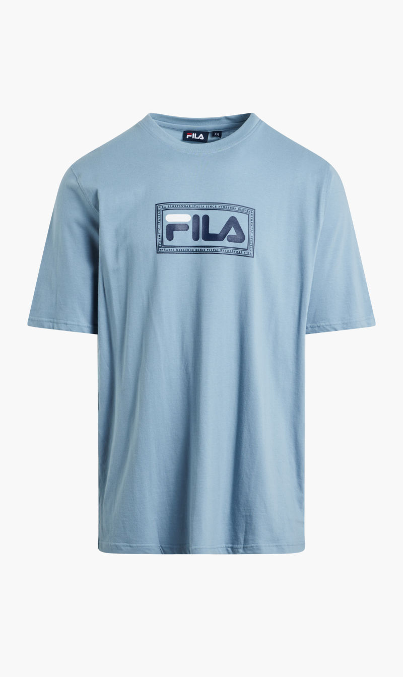 

Fila Blue Graphic Tee Flat & High Build Print for Men | The Deal Outlet