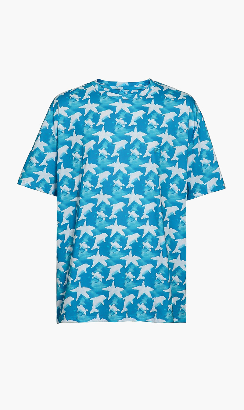 

Printed Crew Neck Tshirt, Blue