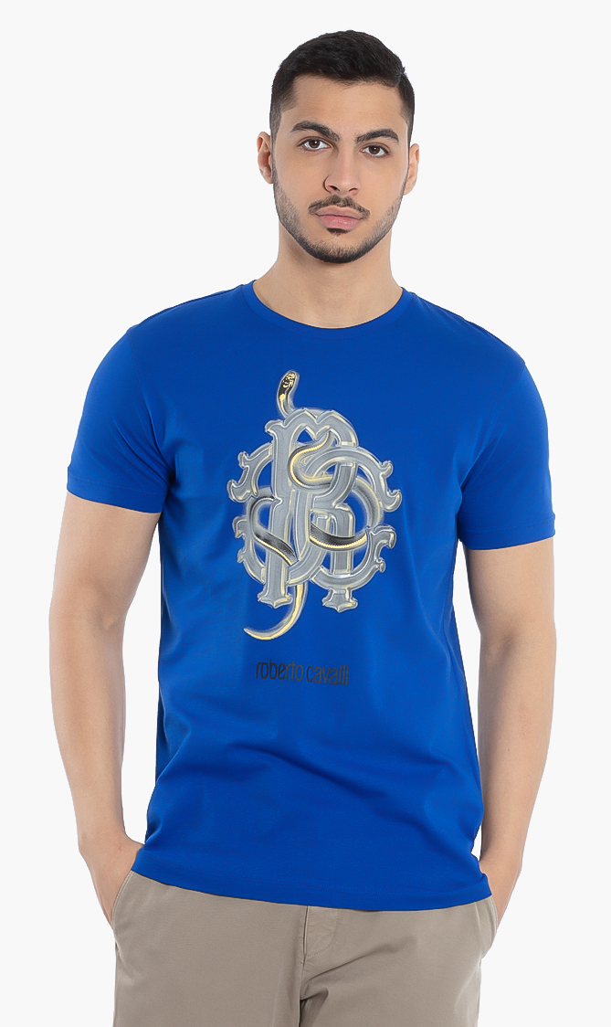 

Roberto Cavalli Snake Logo Print T-shirt