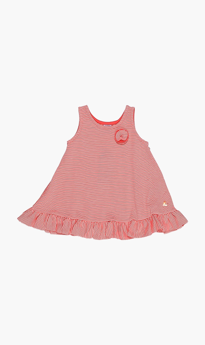 

Stripes Sleeveless Dress, Red