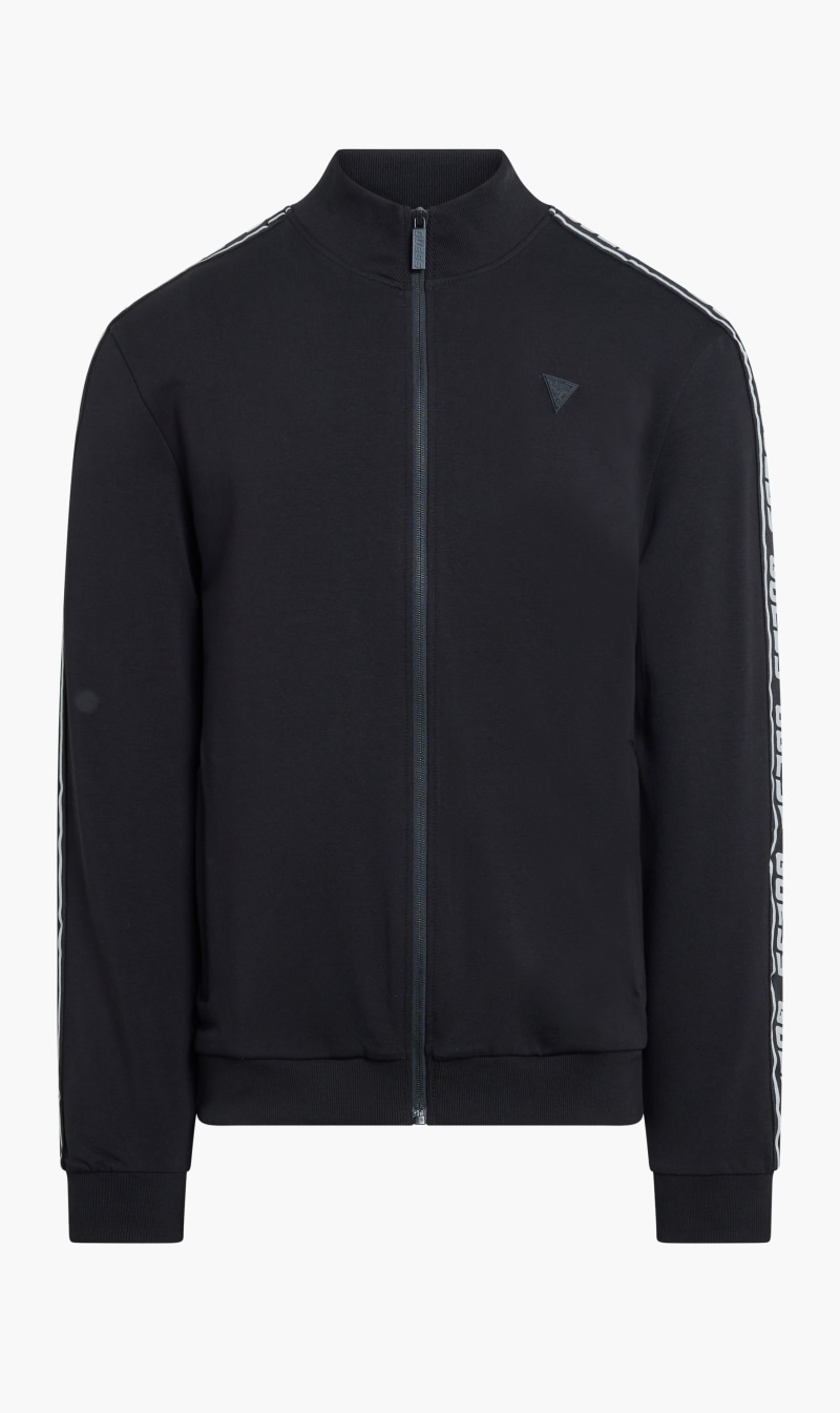 

Guess Black Full Zip Arlo Fleece Sweater for Men | The Deal Outlet
