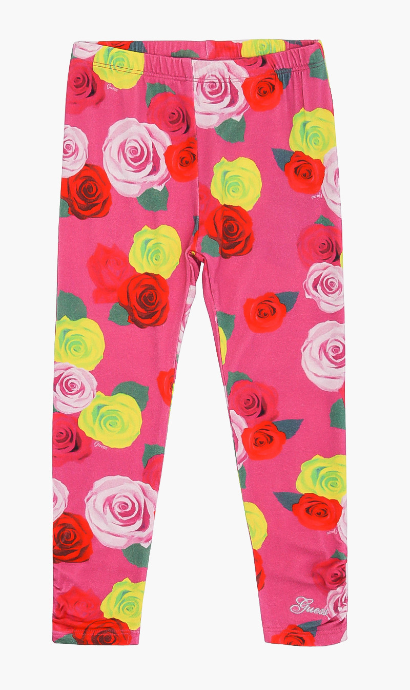 

Floral Print Leggings, Pink