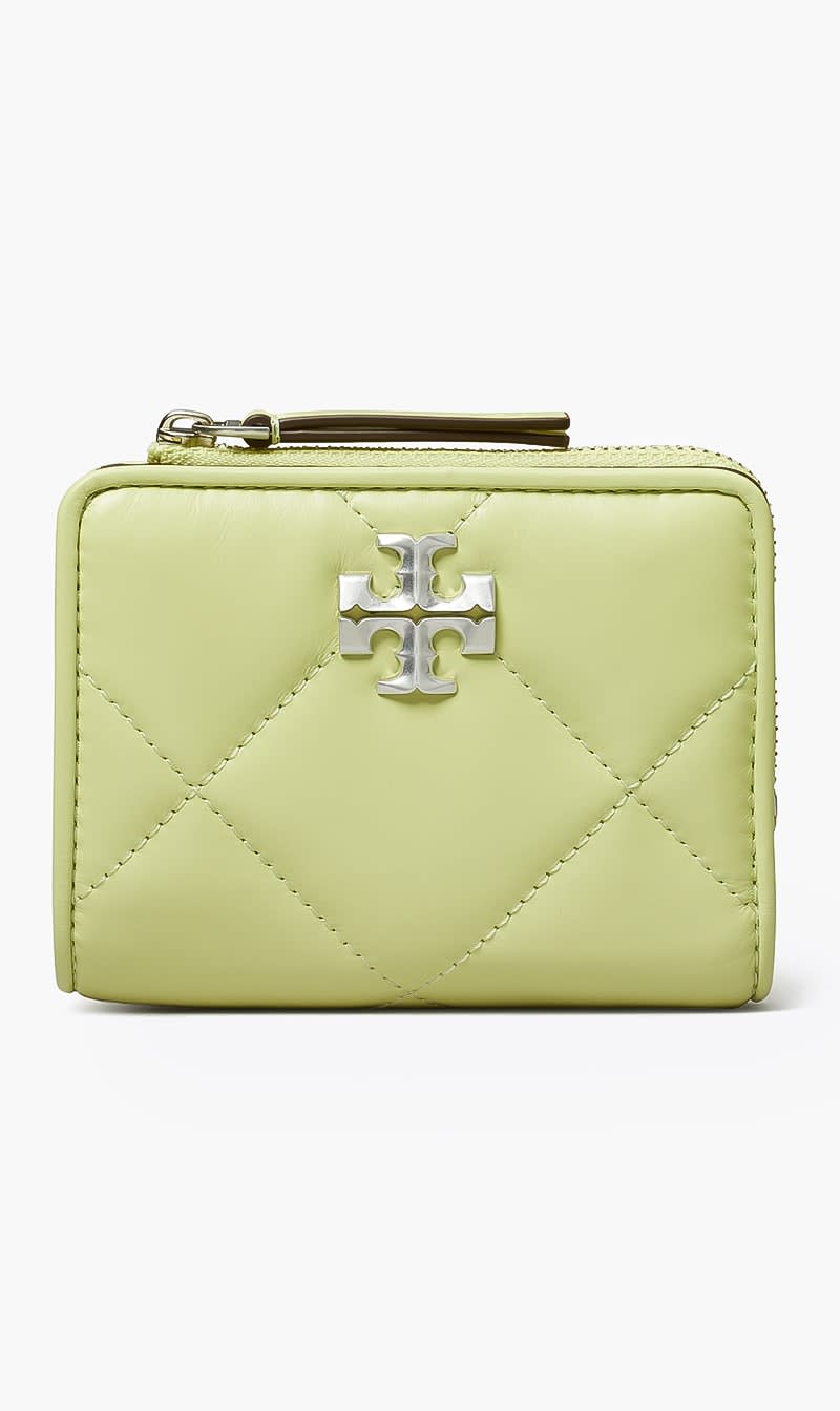 

Tory Burch Green Kira Diamond Quilt Bi-fold Wallet for Women | The Deal Outlet