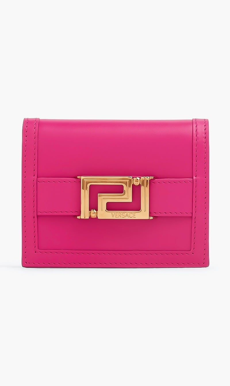 

Versace Pink Wallet Bifold Greca Goddess Vitello for Women | The Deal Outlet