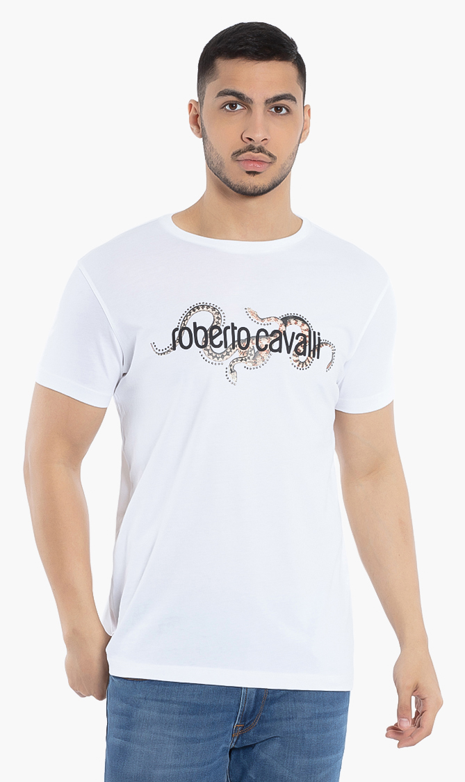 

Roberto Cavalli Logo Studs T-shirt
