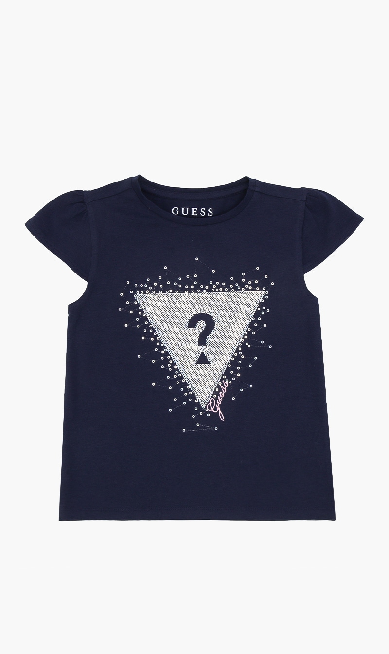 

Sequins Crew Neck Top, Blue