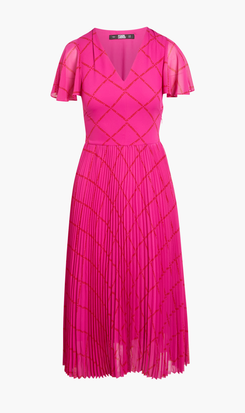 

Karl Lagerfeld Pink Pleated Dress for Women | The Deal Outlet