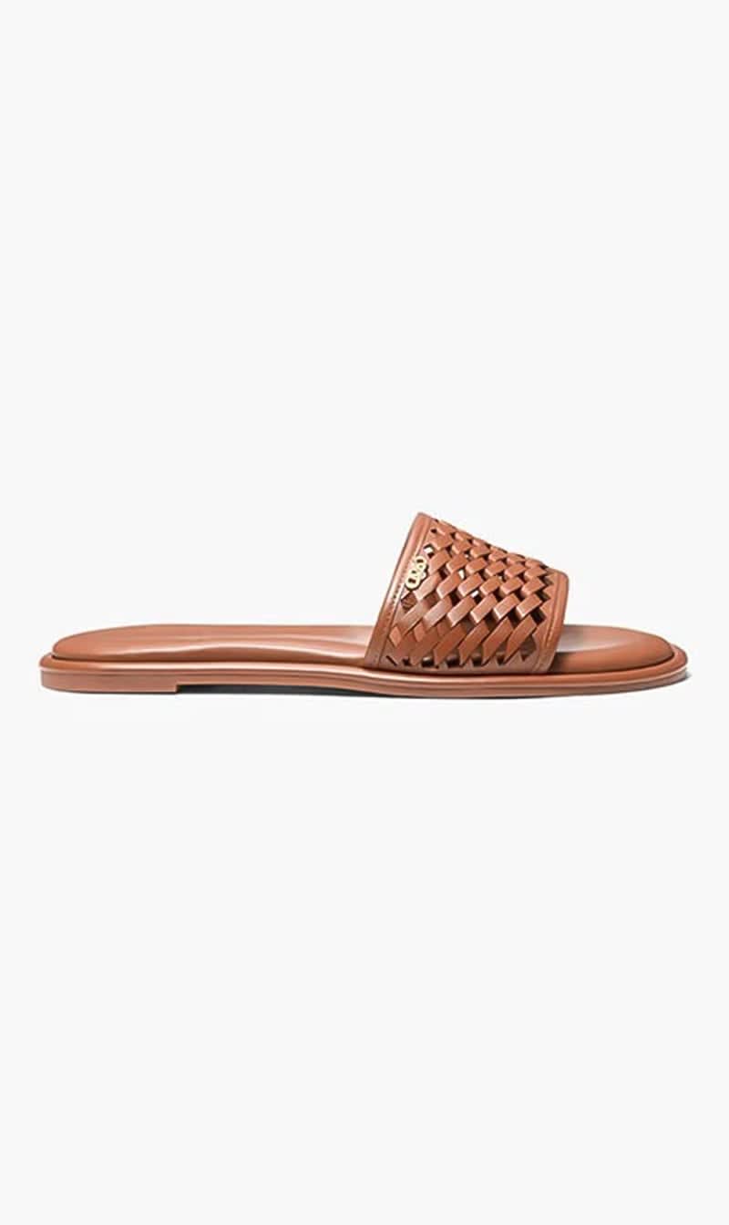 

Michael Kors Brown Saylor Slide for Women | The Deal Outlet