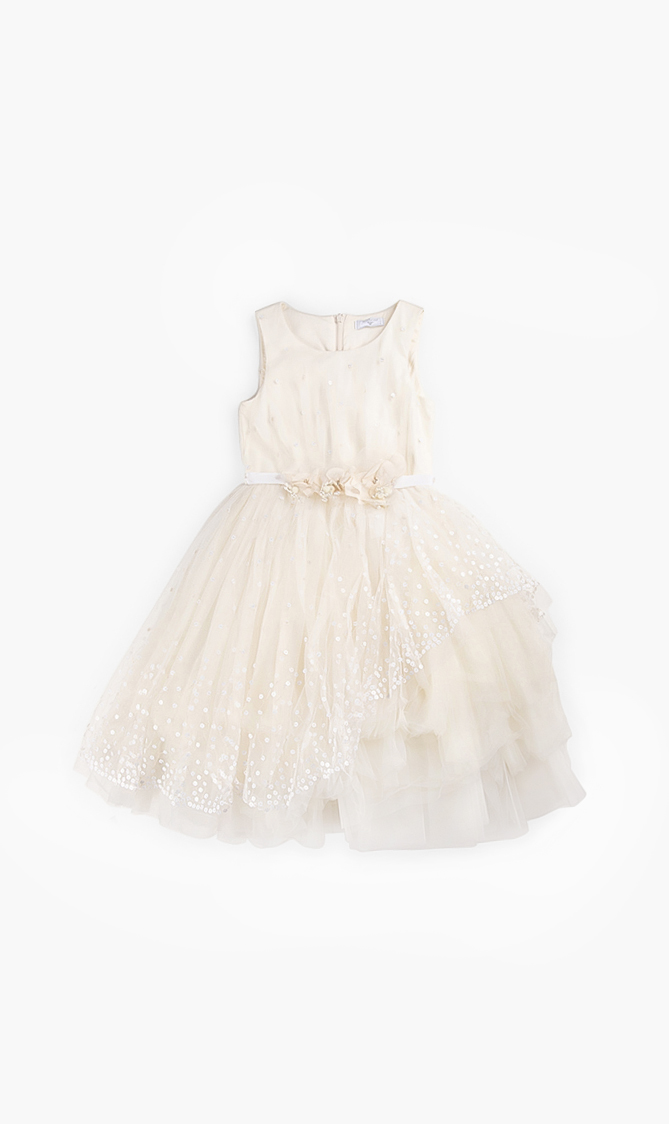 

Monnalisa Sequined Dress With Belt