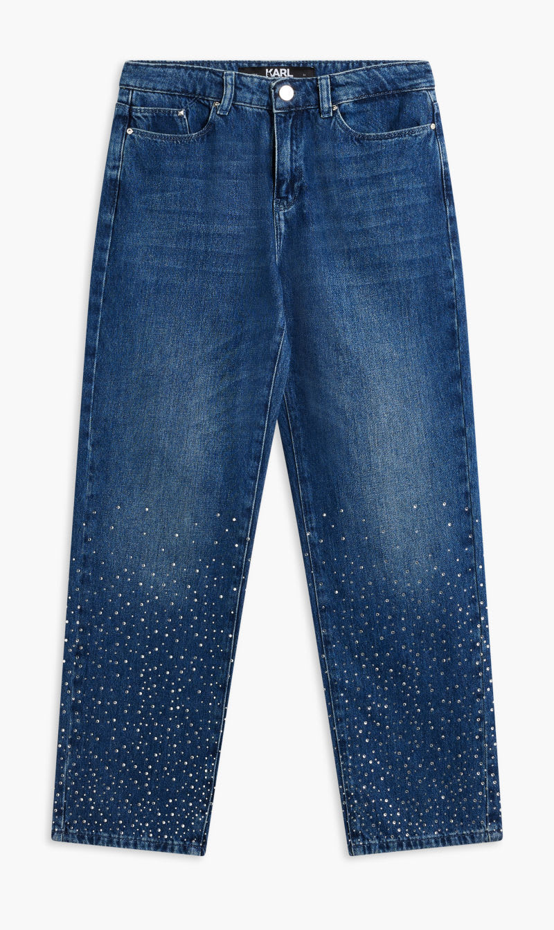 

Karl Lagerfeld Blue Sparkle Gf Denim Pants for Women | The Deal Outlet