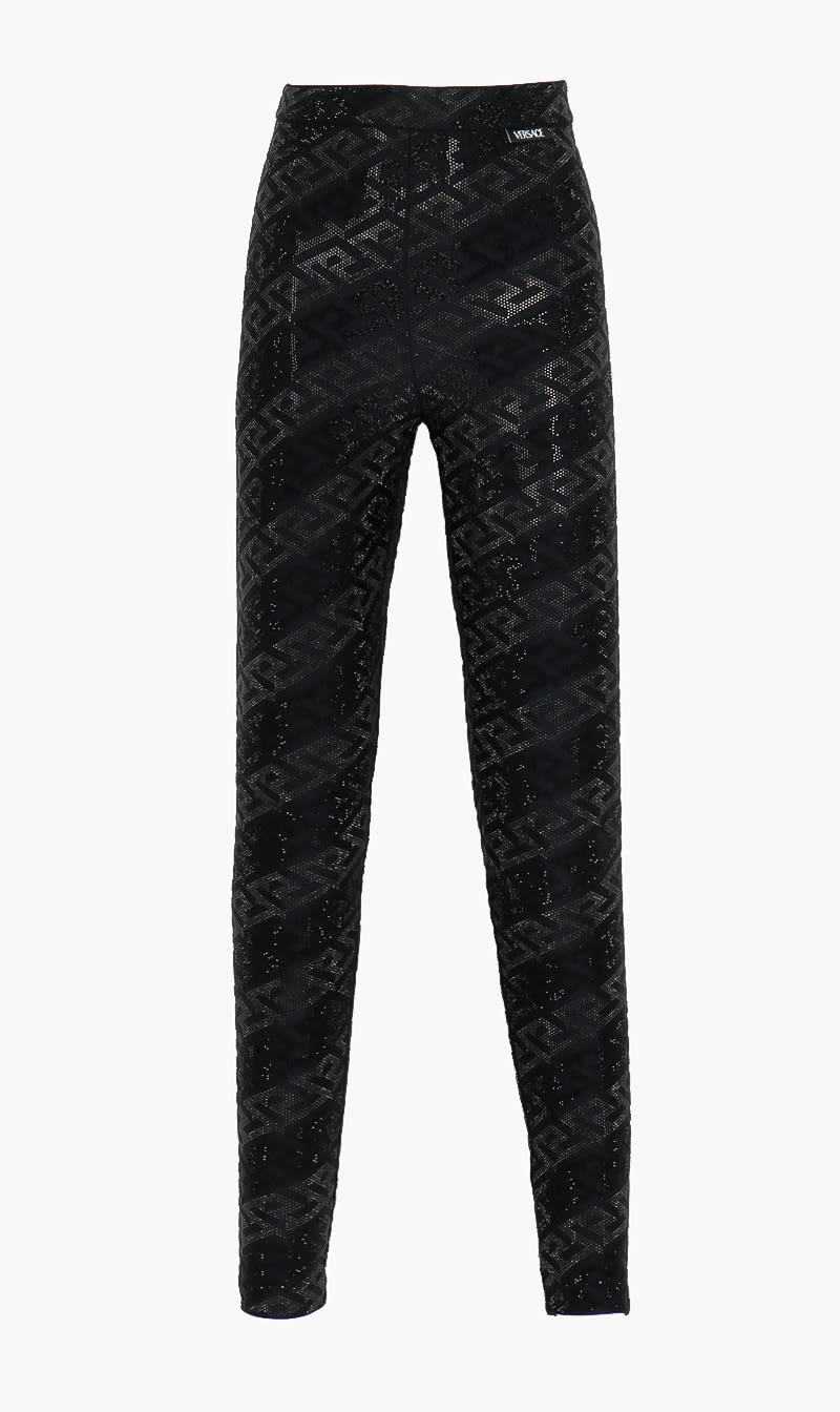 

Crystal Embellished Leggings, Black