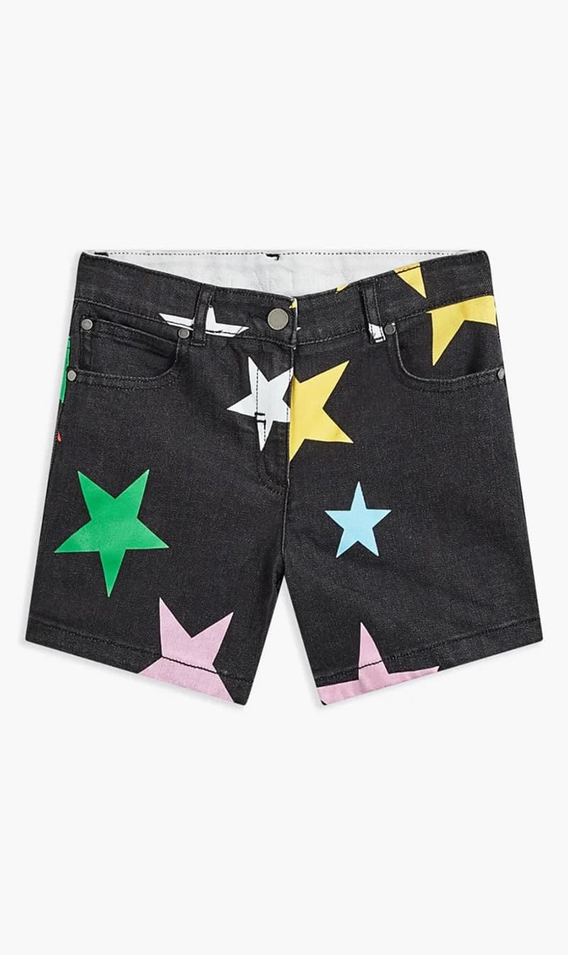 

Stella Mc Cartney Black Star Denim Shorts for Girls | The Deal Outlet