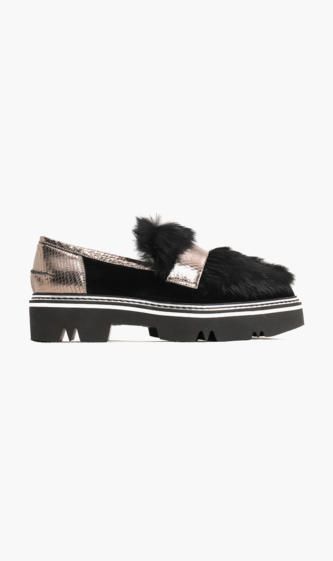 

Pollini Lora Fur Slip-on