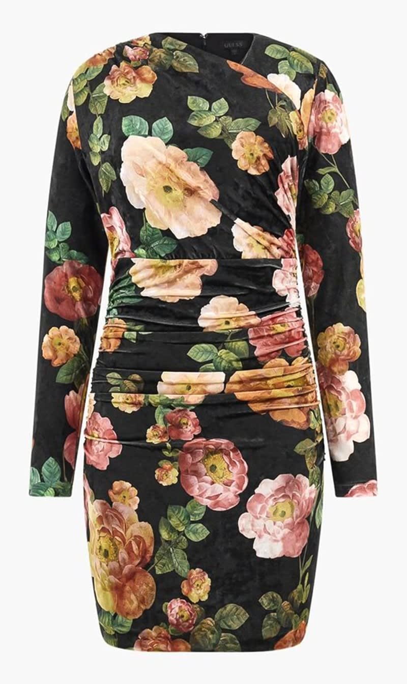 

Guess Multi-color Ls Tess Velvet Dress for Women | The Deal Outlet