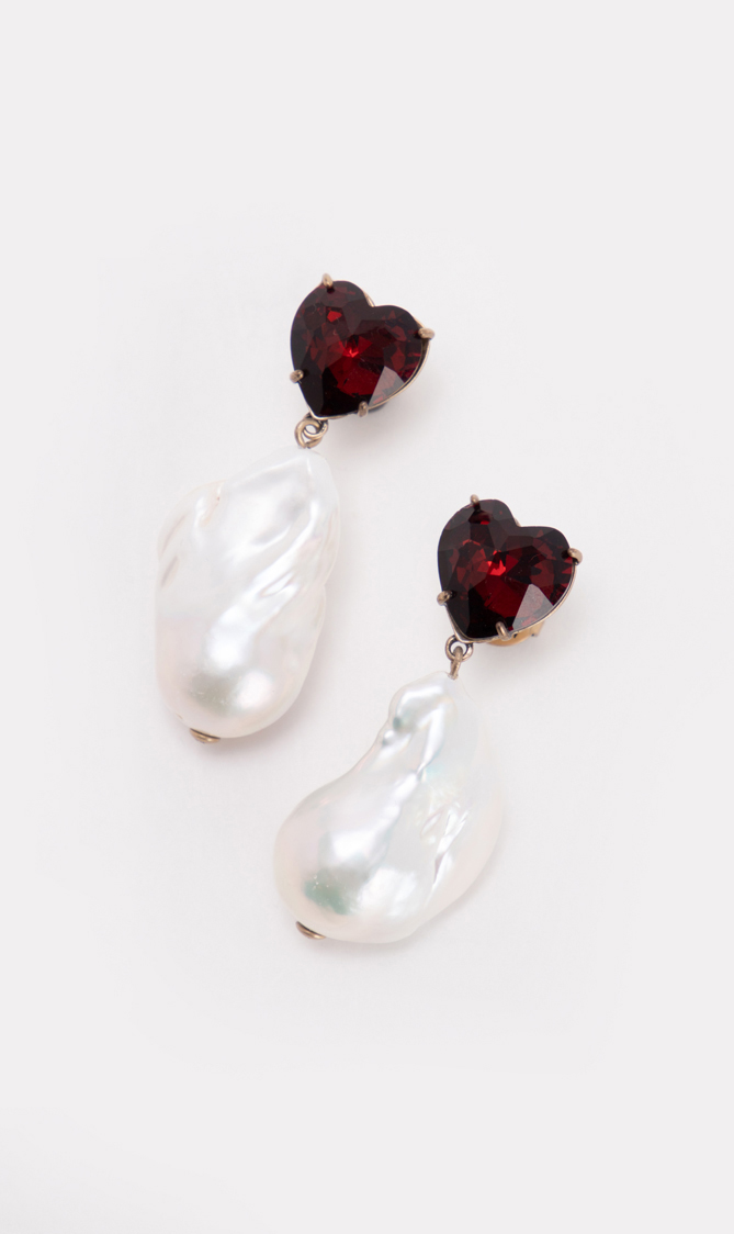 

TORY BURCH 60633-022:tbh.022:os:crystal Heart And Pearl Drop Earring