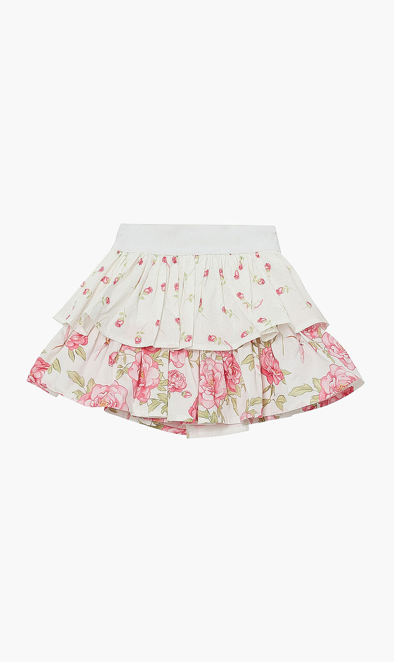 

Floral Print Poplin Skirt