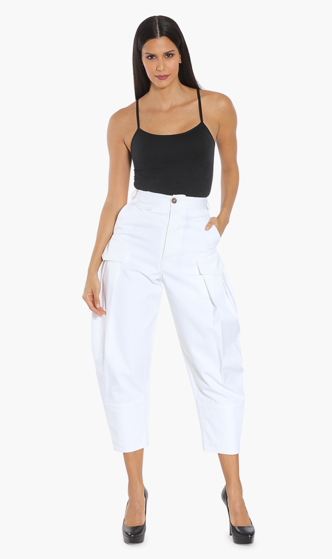

Dsquared2 Cotton Twill High-waisted Cropped Pants