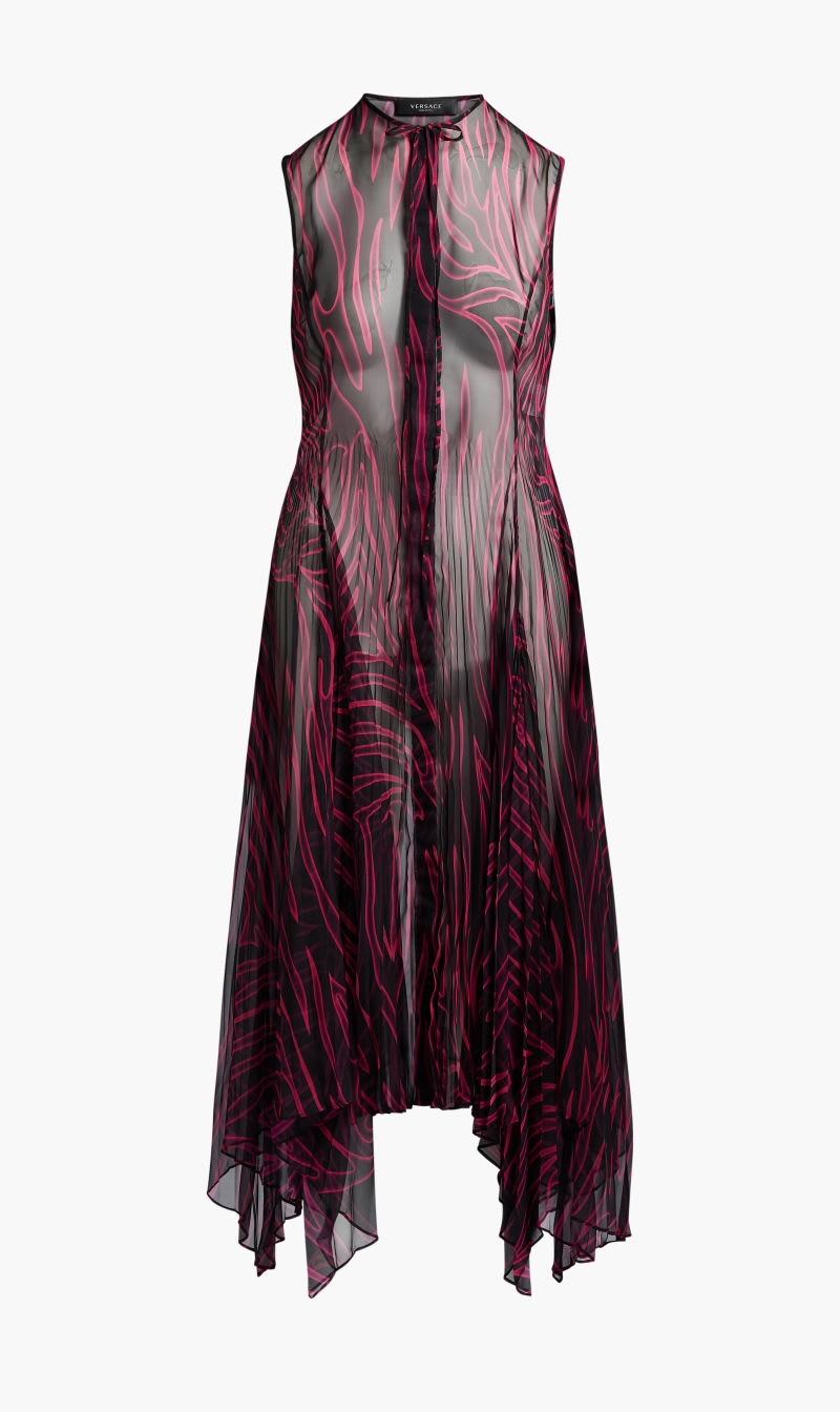 

Versace Multi-color Dress Chiffon Silk Fabric Allover Zebra Print for Women | The Deal Outlet