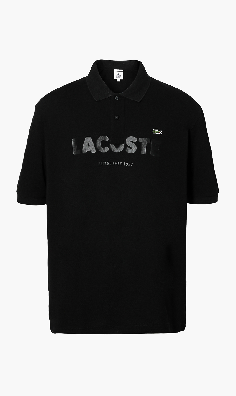 

Lacoste Loose Fit Printed Black Polo